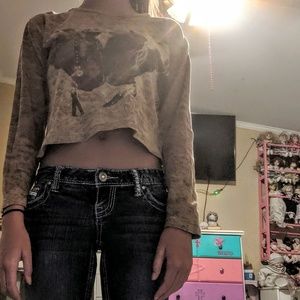Rodeo girl crop top long sleeve
